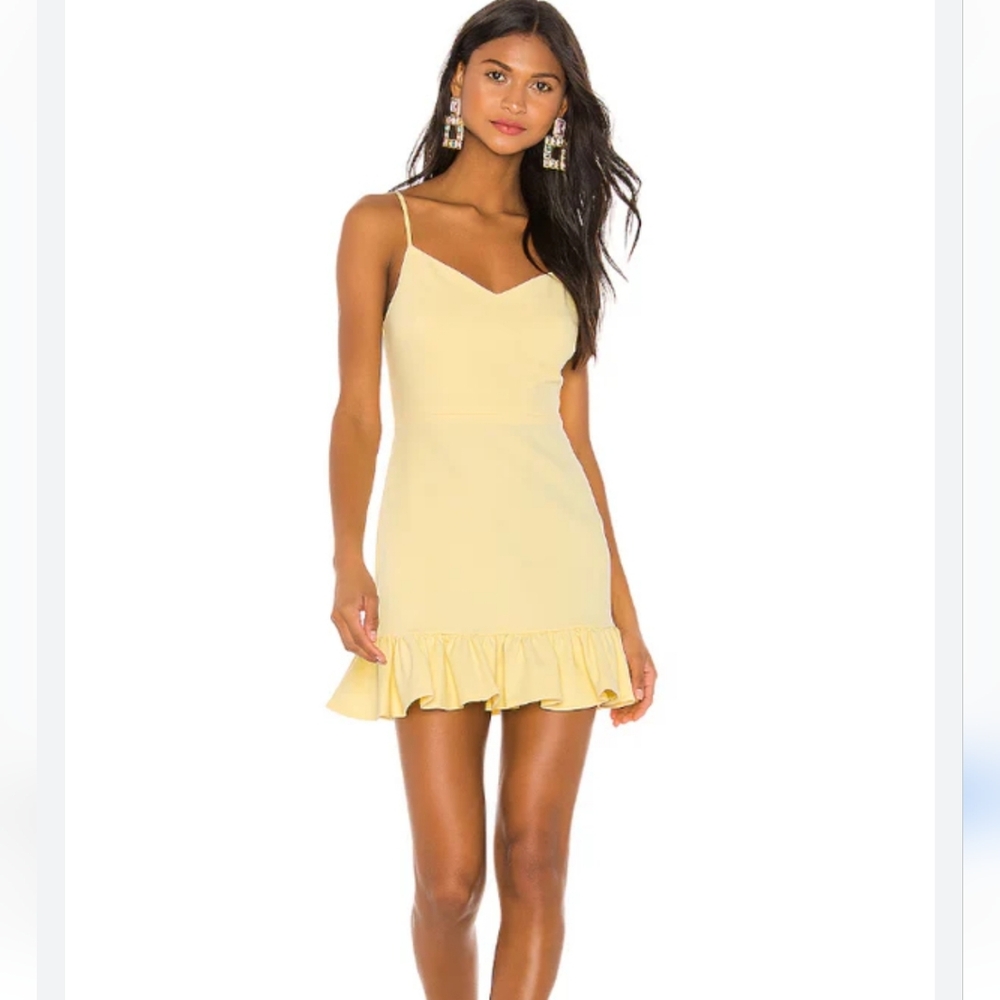 1.STATE Spaghetti Strap Ruffle Hem Slip Dress in Honeysuckle SIZE 8